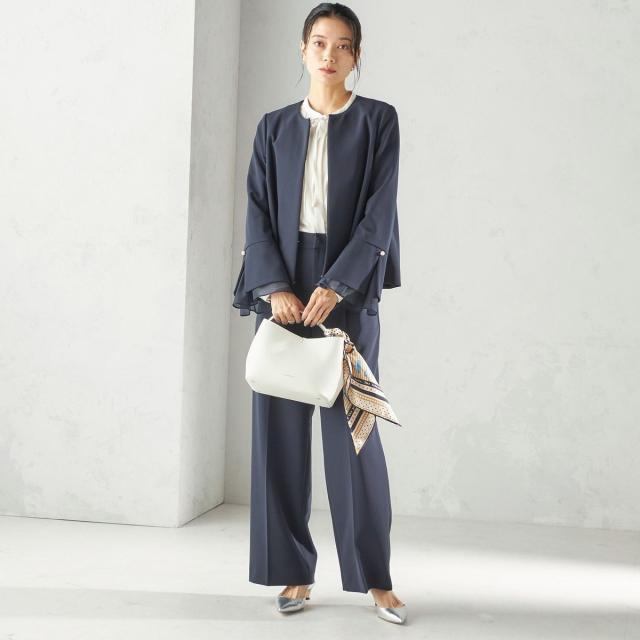 シップス（SHIPS）/《予約》ダブル クロス 重ね袖 ノーカラー ジャケット（セレモニー対応可）