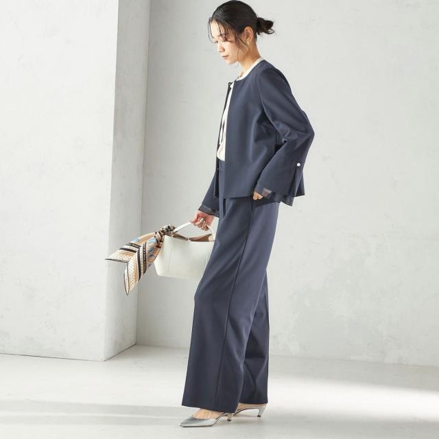 シップス（SHIPS）/《予約》ダブル クロス 重ね袖 ノーカラー ジャケット（セレモニー対応可）