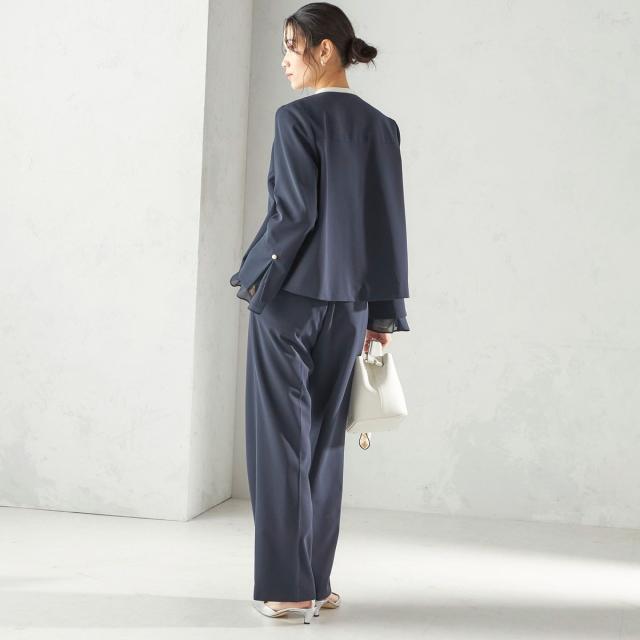 シップス（SHIPS）/《予約》ダブル クロス 重ね袖 ノーカラー ジャケット（セレモニー対応可）