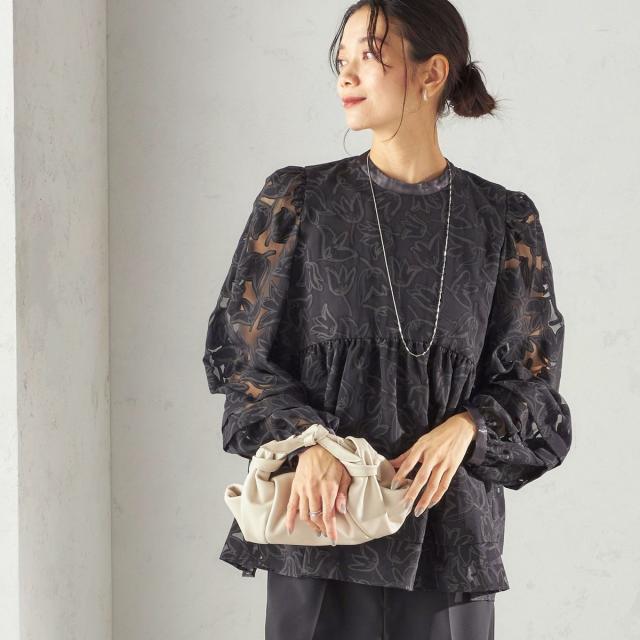 シップス（SHIPS）/《予約》〈手洗い可能〉IPEKER オパール 加工 ブラウス（セレモニー対応可）