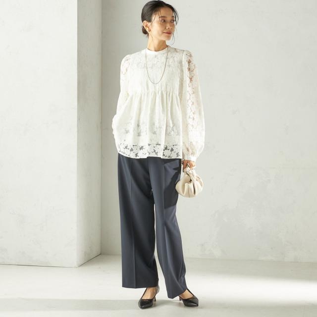 シップス（SHIPS）/《予約》〈手洗い可能〉IPEKER オパール 加工 ブラウス（セレモニー対応可）