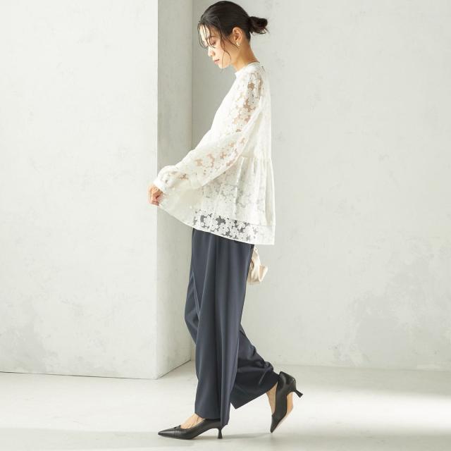 シップス（SHIPS）/《予約》〈手洗い可能〉IPEKER オパール 加工 ブラウス（セレモニー対応可）