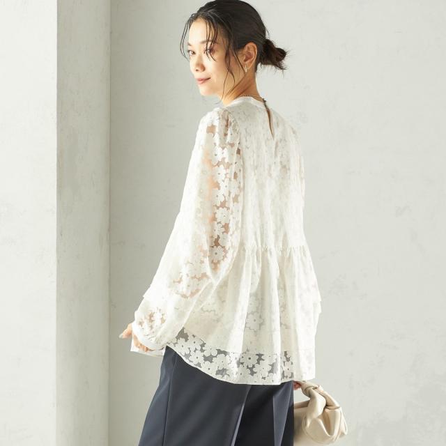 シップス（SHIPS）/《予約》〈手洗い可能〉IPEKER オパール 加工 ブラウス（セレモニー対応可）