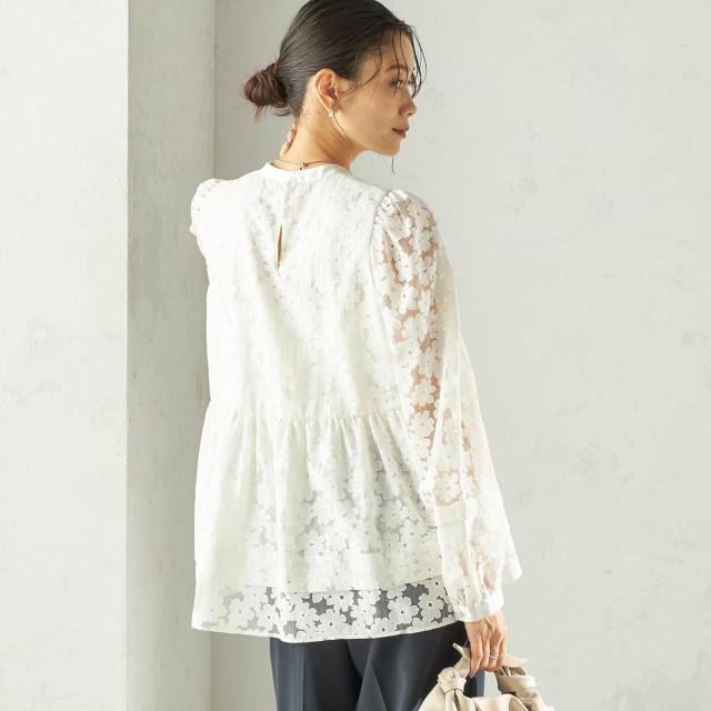 シップス（SHIPS）/《予約》〈手洗い可能〉IPEKER オパール 加工 ブラウス（セレモニー対応可）