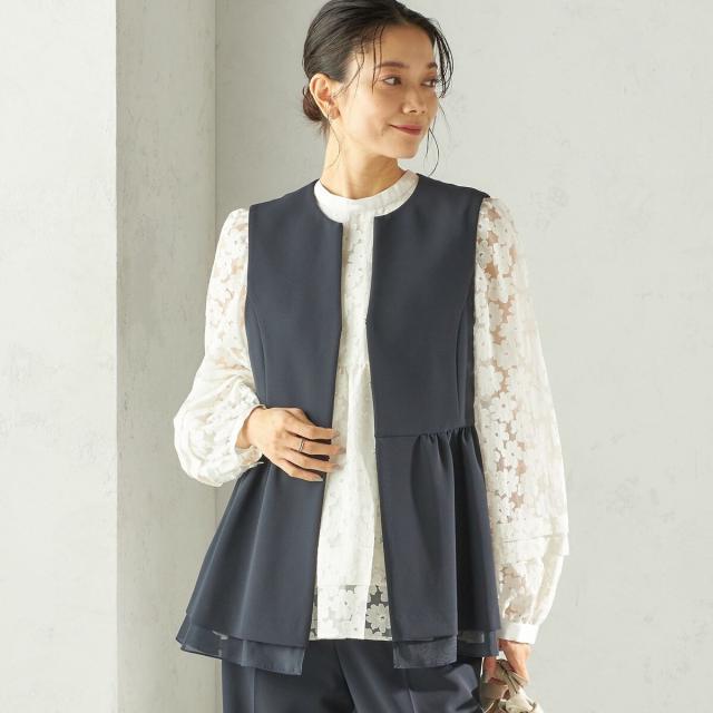 シップス（SHIPS）/《予約》〈手洗い可能〉IPEKER オパール 加工 ブラウス（セレモニー対応可）