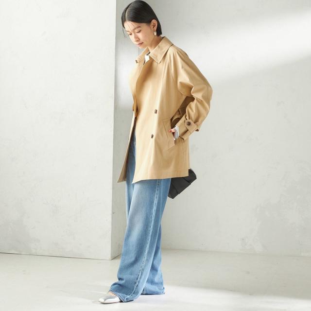 シップス（SHIPS）/《予約》〈撥水加工〉バック ギャザー ドロスト ミディ丈 トレンチ