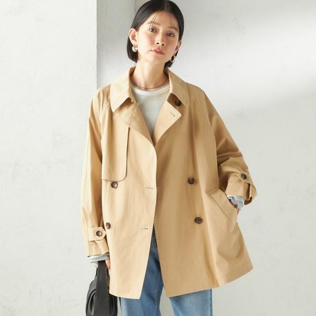 シップス（SHIPS）/《予約》〈撥水加工〉バック ギャザー ドロスト ミディ丈 トレンチ