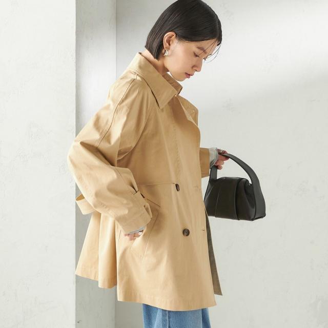 シップス（SHIPS）/《予約》〈撥水加工〉バック ギャザー ドロスト ミディ丈 トレンチ