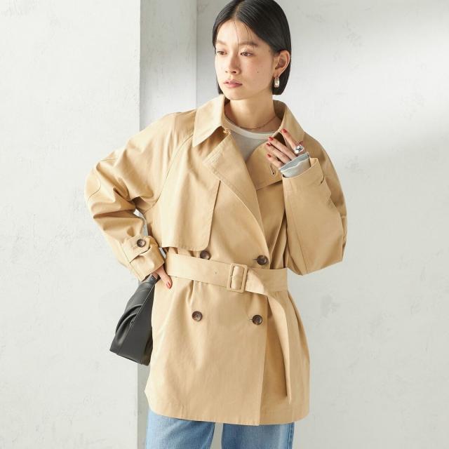 シップス（SHIPS）/《予約》〈撥水加工〉バック ギャザー ドロスト ミディ丈 トレンチ