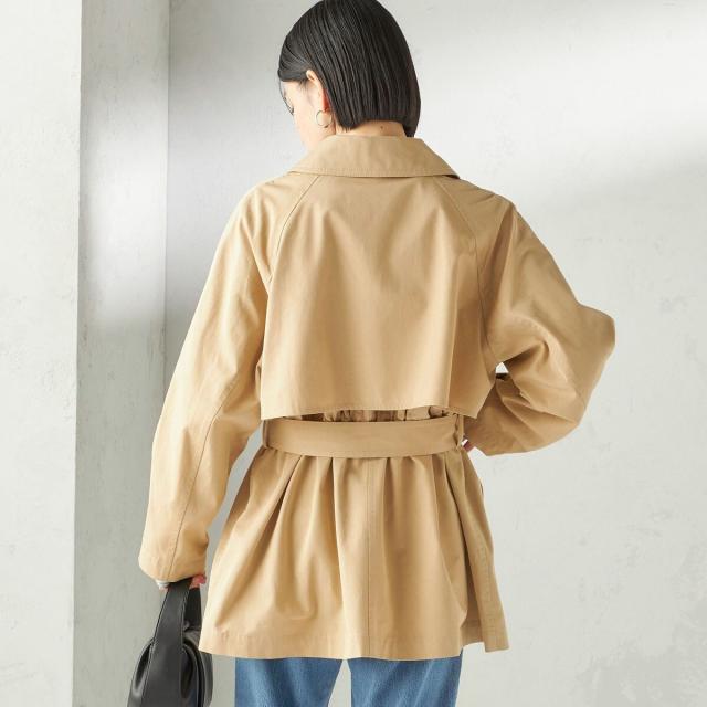 シップス（SHIPS）/《予約》〈撥水加工〉バック ギャザー ドロスト ミディ丈 トレンチ