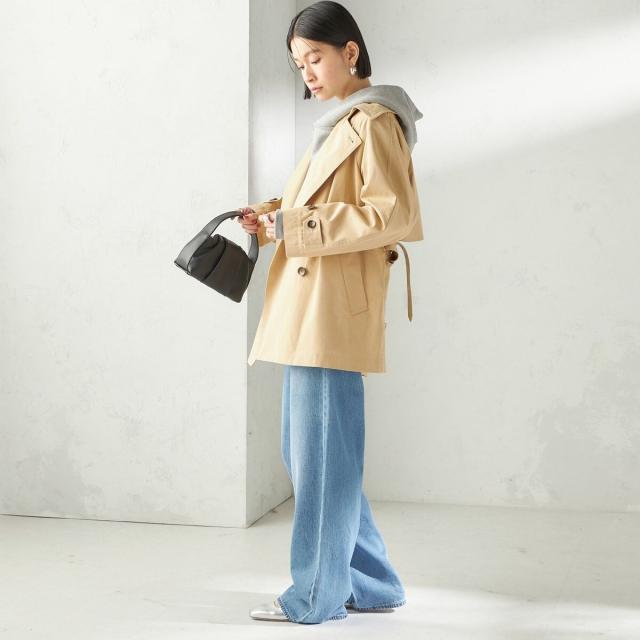 シップス（SHIPS）/《予約》〈撥水加工〉バック ギャザー ドロスト ミディ丈 トレンチ