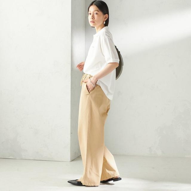 シップス（SHIPS）/《予約》〈手洗い可 / 撥水加工〉サイド ポケット 裾 ドロスト パンツ