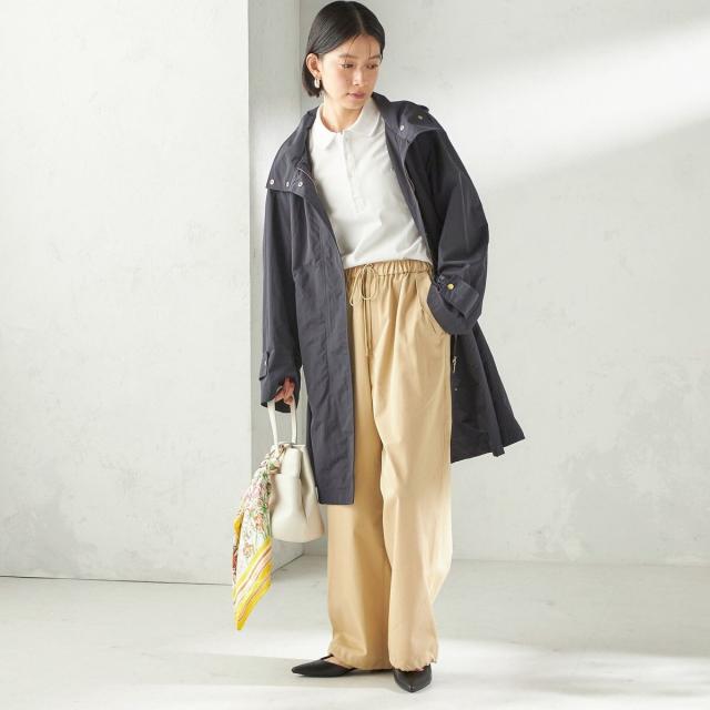 シップス（SHIPS）/《予約》〈手洗い可 / 撥水加工〉サイド ポケット 裾 ドロスト パンツ