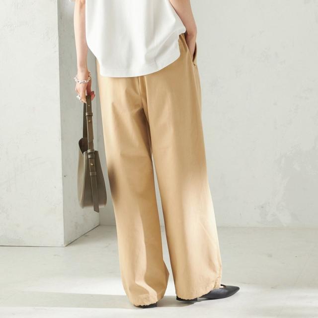 シップス（SHIPS）/《予約》〈手洗い可 / 撥水加工〉サイド ポケット 裾 ドロスト パンツ