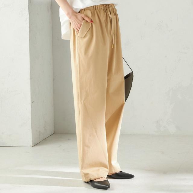 シップス（SHIPS）/《予約》〈手洗い可 / 撥水加工〉サイド ポケット 裾 ドロスト パンツ