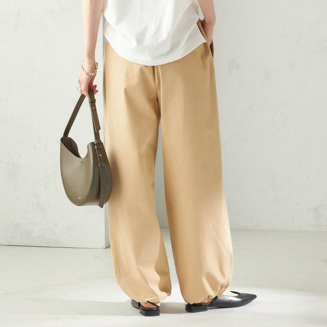 シップス（SHIPS）/《予約》〈手洗い可 / 撥水加工〉サイド ポケット 裾 ドロスト パンツ