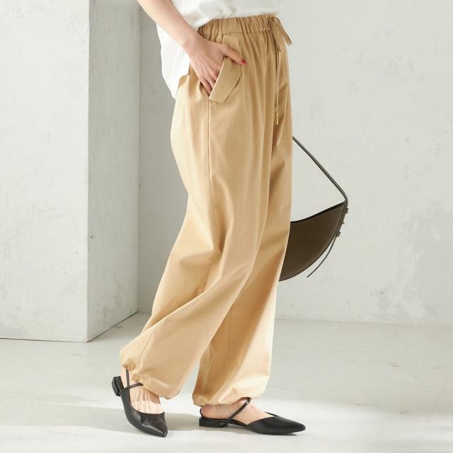 シップス（SHIPS）/《予約》〈手洗い可 / 撥水加工〉サイド ポケット 裾 ドロスト パンツ