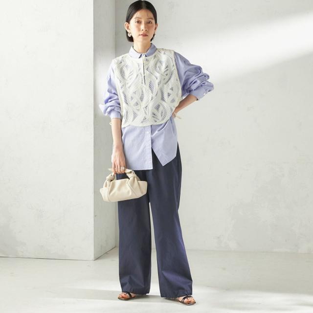 シップス（SHIPS）/《予約》〈手洗い可 / 撥水加工〉サイド ポケット 裾 ドロスト パンツ