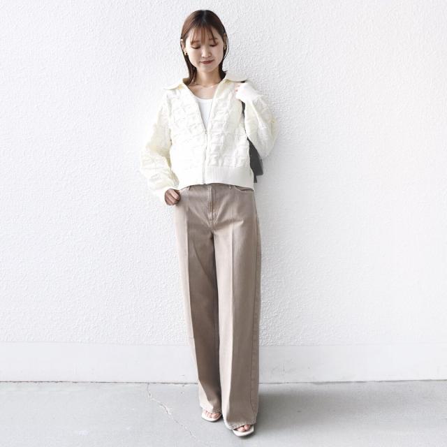 シップス（SHIPS）/《予約》【WEB限定】〈手洗い可能〉フラワー ジャカード ジップ カーディガン