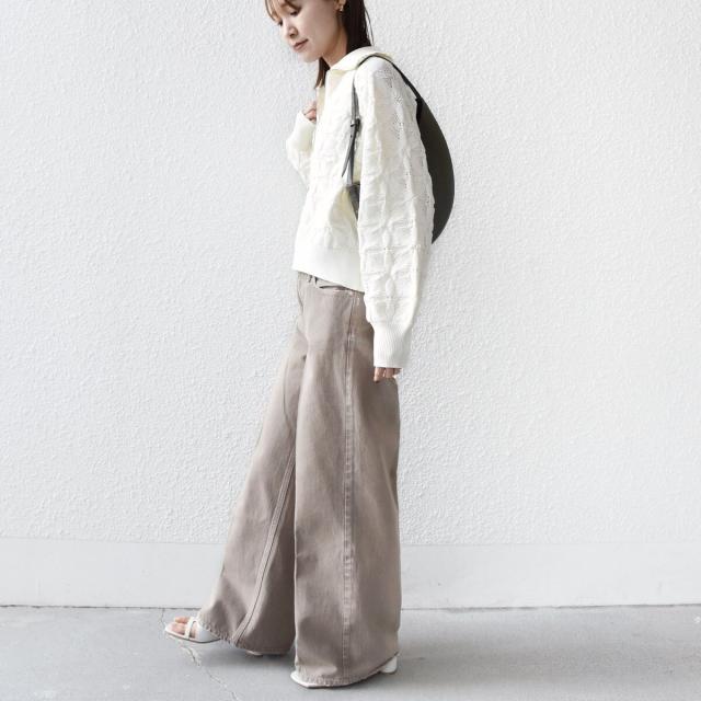 シップス（SHIPS）/《予約》【WEB限定】〈手洗い可能〉フラワー ジャカード ジップ カーディガン