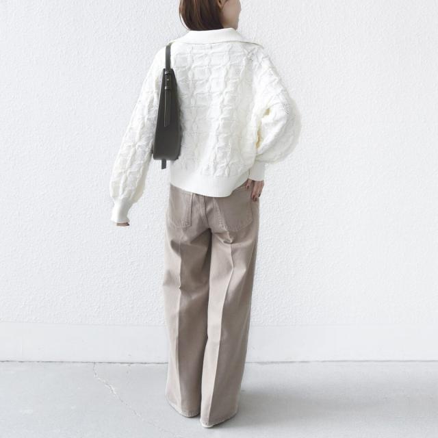 シップス（SHIPS）/《予約》【WEB限定】〈手洗い可能〉フラワー ジャカード ジップ カーディガン