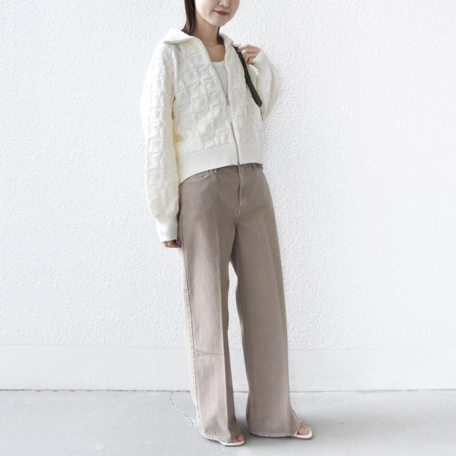 シップス（SHIPS）/《予約》【WEB限定】〈手洗い可能〉フラワー ジャカード ジップ カーディガン