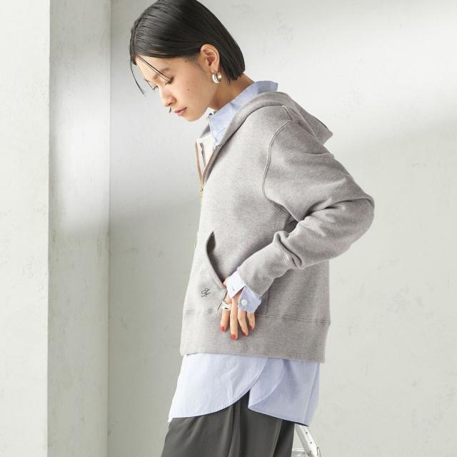 シップス（SHIPS）/《予約》〈洗濯機可能〉AZUMA 裏毛 刺繍 ジップ アップ パーカ