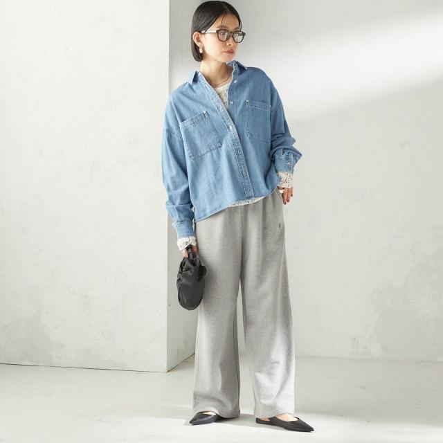 シップス（SHIPS）/《予約》〈洗濯機可能〉AZUMA 裏毛 刺繍 パンツ