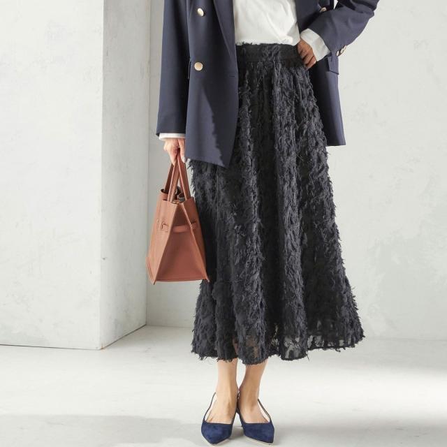 シップス（SHIPS）/《予約》〈手洗い可能〉シアー カット ジャカード フレア スカート（セレモニー対応可）