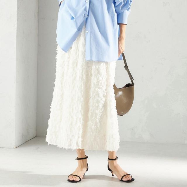 シップス（SHIPS）/《予約》〈手洗い可能〉シアー カット ジャカード フレア スカート（セレモニー対応可）