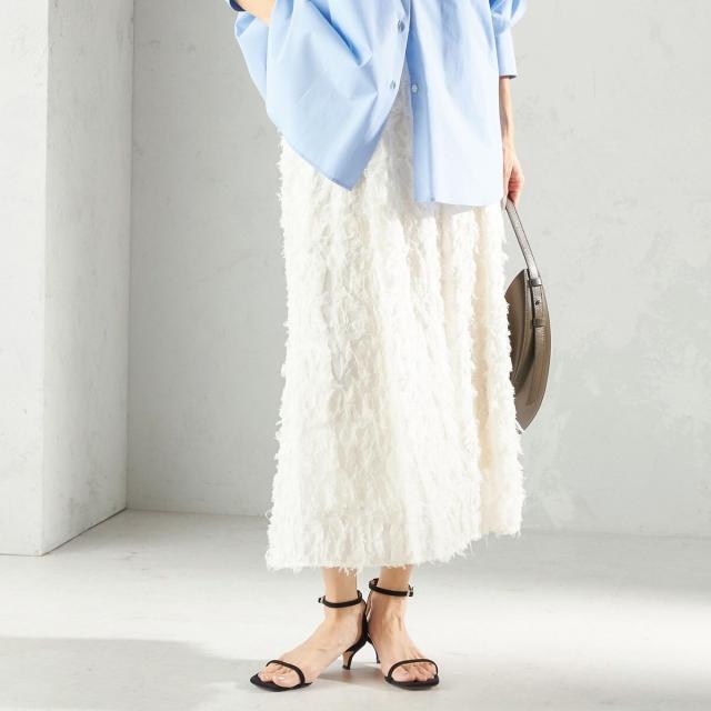 シップス（SHIPS）/《予約》〈手洗い可能〉シアー カット ジャカード フレア スカート（セレモニー対応可）