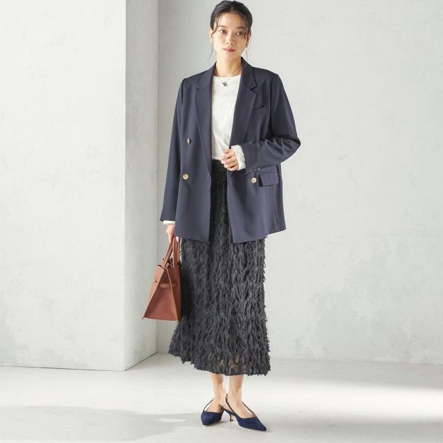 シップス（SHIPS）/《予約》〈手洗い可能〉シアー カット ジャカード フレア スカート（セレモニー対応可）