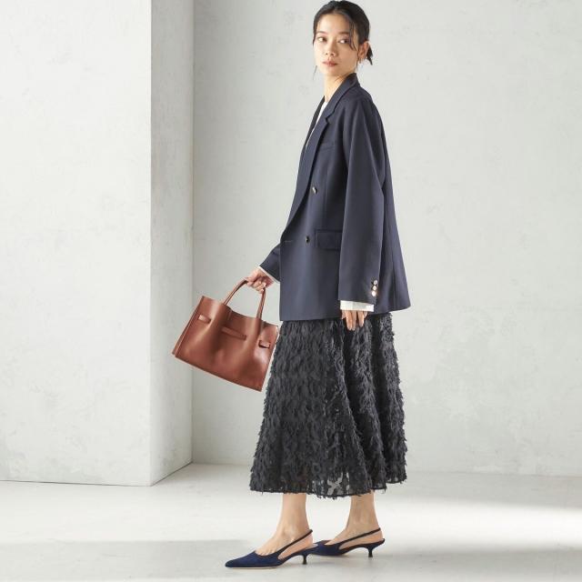 シップス（SHIPS）/《予約》〈手洗い可能〉シアー カット ジャカード フレア スカート（セレモニー対応可）