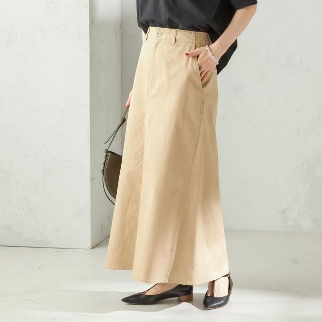 シップス（SHIPS）/《予約》〈洗濯機可能〉ストレッチ チノ 硫化染め ステッチ スカート