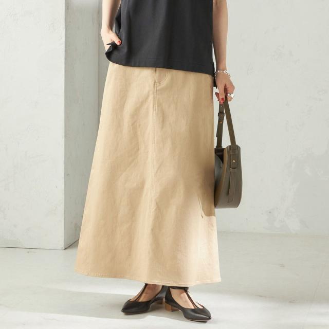 シップス（SHIPS）/《予約》〈洗濯機可能〉ストレッチ チノ 硫化染め ステッチ スカート