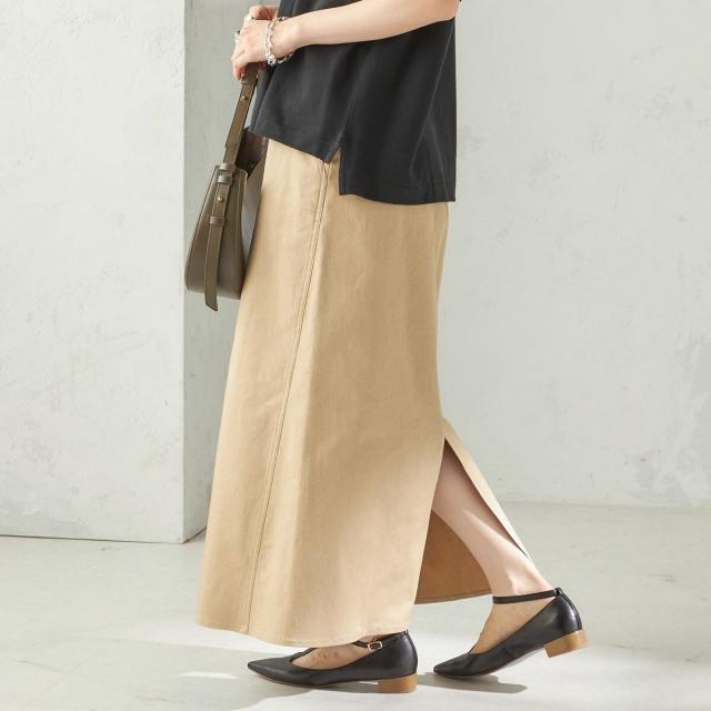 シップス（SHIPS）/《予約》〈洗濯機可能〉ストレッチ チノ 硫化染め ステッチ スカート