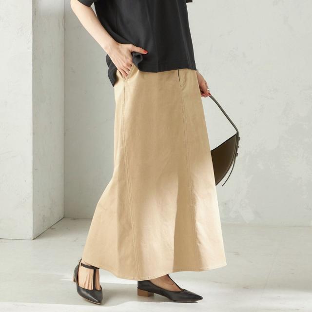 シップス（SHIPS）/《予約》〈洗濯機可能〉ストレッチ チノ 硫化染め ステッチ スカート