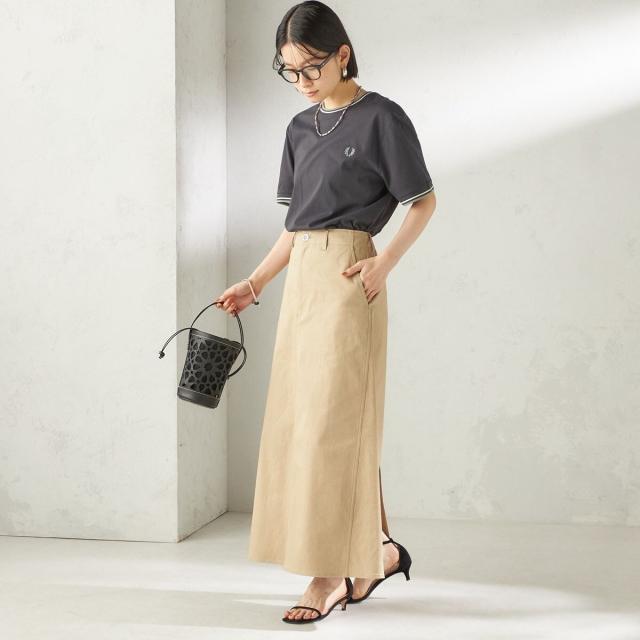 シップス（SHIPS）/《予約》〈洗濯機可能〉ストレッチ チノ 硫化染め ステッチ スカート