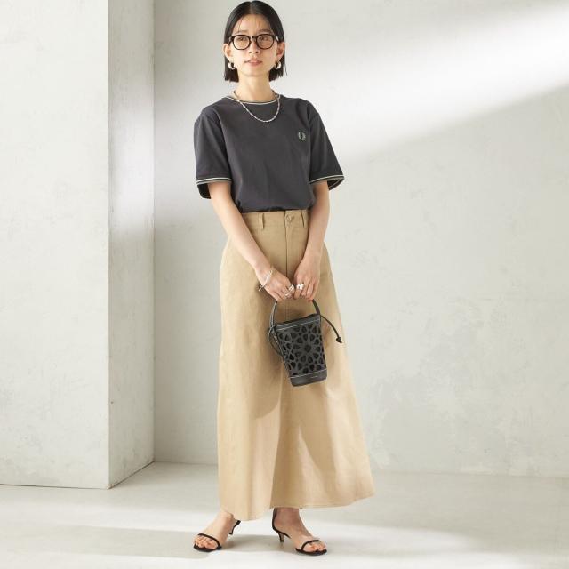 シップス（SHIPS）/《予約》〈洗濯機可能〉ストレッチ チノ 硫化染め ステッチ スカート