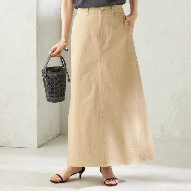 シップス（SHIPS）/《予約》〈洗濯機可能〉ストレッチ チノ 硫化染め ステッチ スカート