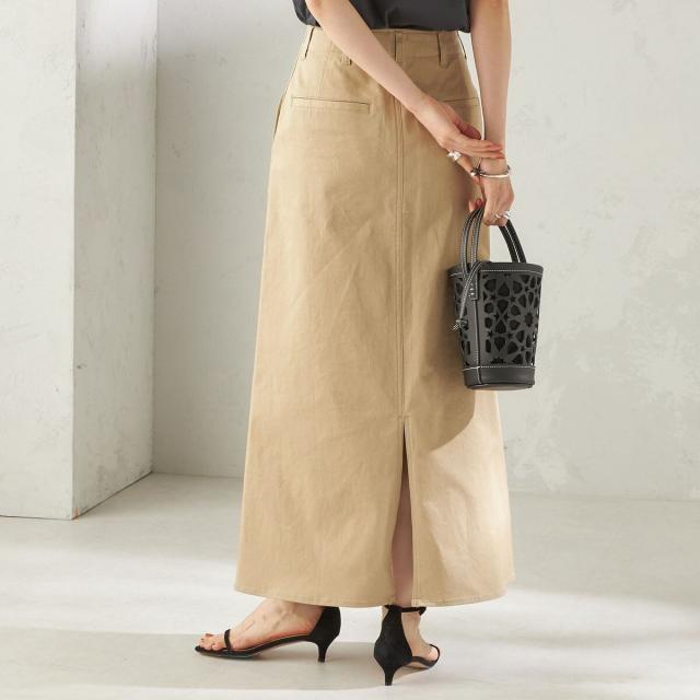 シップス（SHIPS）/《予約》〈洗濯機可能〉ストレッチ チノ 硫化染め ステッチ スカート