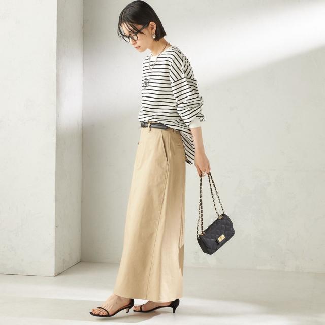 シップス（SHIPS）/《予約》〈洗濯機可能〉ストレッチ チノ 硫化染め ステッチ スカート