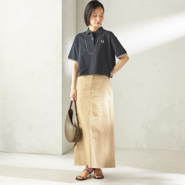 シップス（SHIPS）/《予約》〈洗濯機可能〉ストレッチ チノ 硫化染め ステッチ スカート