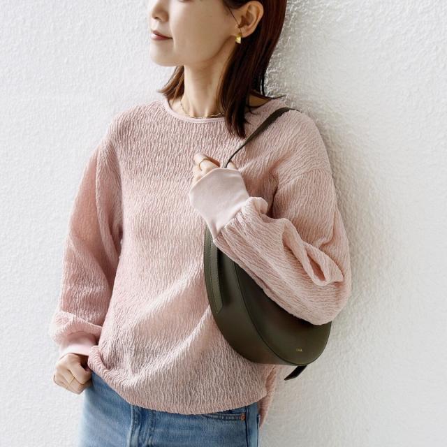 シップス（SHIPS）/《予約》〈手洗い可能〉ランダム ブルーゼ 袖 タック プルオーバー