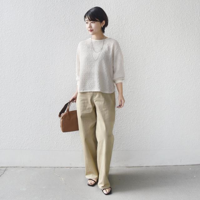 シップス（SHIPS）/《予約》〈手洗い可能〉ランダム ブルーゼ 袖 タック プルオーバー