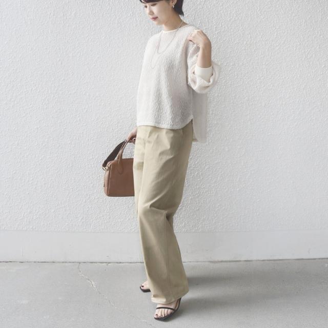 シップス（SHIPS）/《予約》〈手洗い可能〉ランダム ブルーゼ 袖 タック プルオーバー