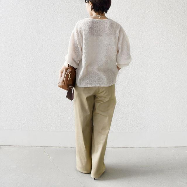 シップス（SHIPS）/《予約》〈手洗い可能〉ランダム ブルーゼ 袖 タック プルオーバー