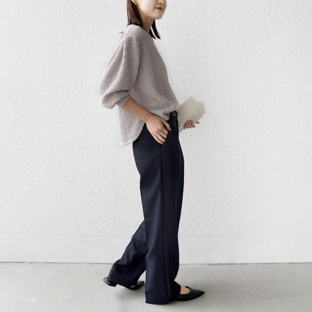 シップス（SHIPS）/《予約》〈手洗い可能〉ランダム ブルーゼ 袖 タック プルオーバー