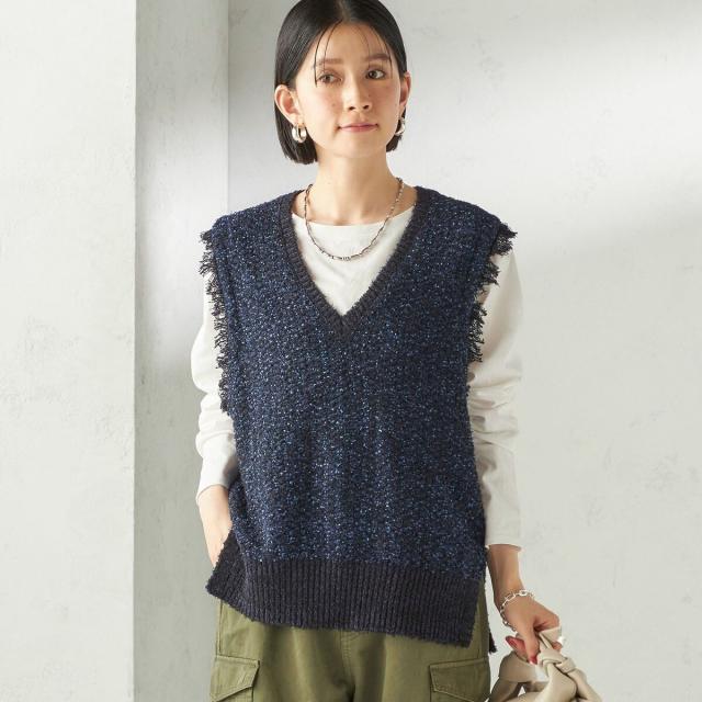 シップス（SHIPS）/《予約》〈手洗い可能〉ミックスカラー Vネック プルオーバー