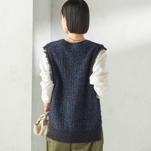 シップス（SHIPS）/《予約》〈手洗い可能〉ミックスカラー Vネック プルオーバー